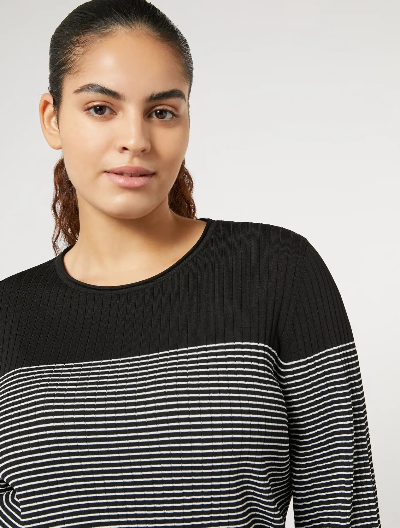 Marina Rinaldi Maglieria | Maglieria*Maglia in viscosa stretch NEROBIANCO