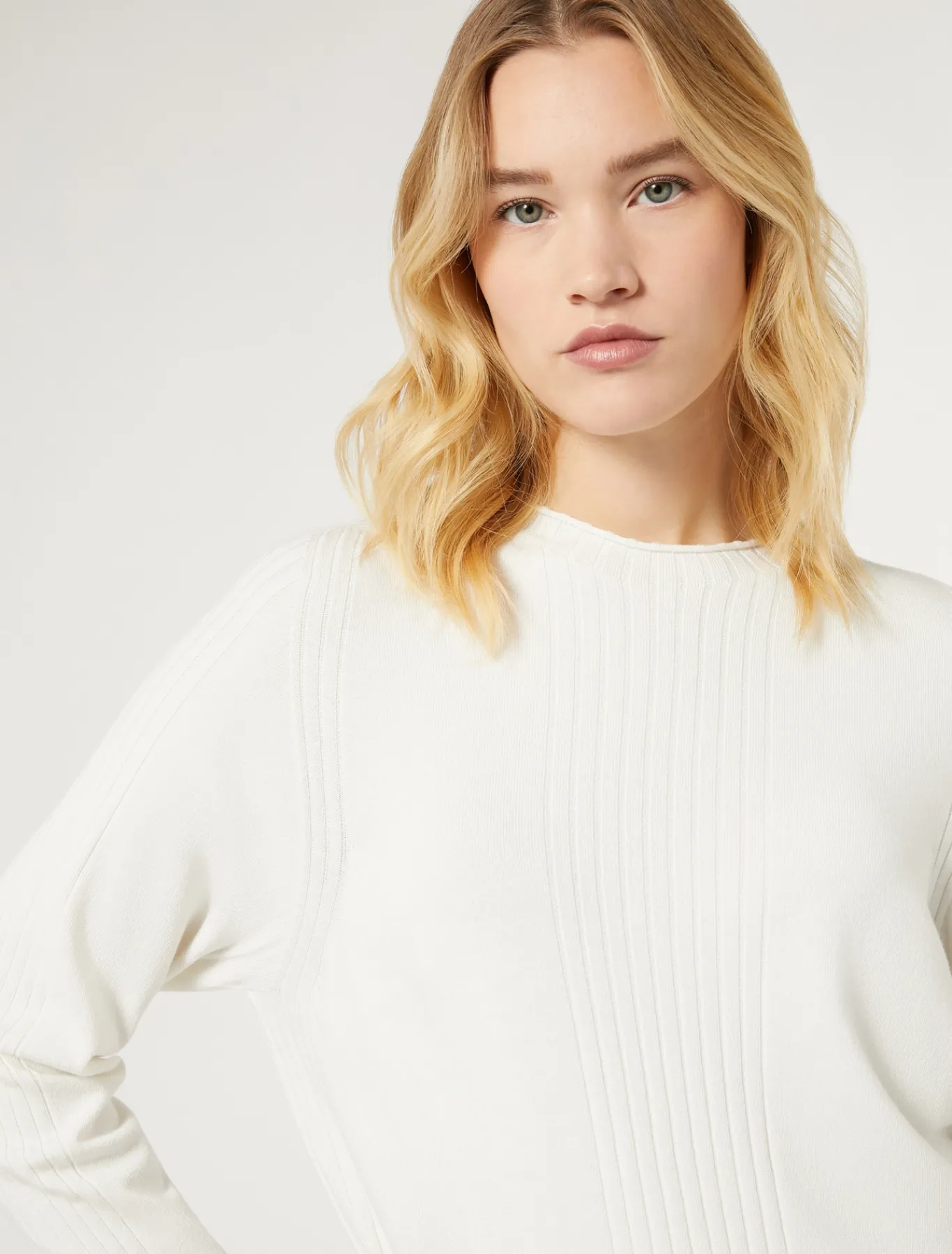 Marina Rinaldi Maglieria | Maglieria*Maglia in viscosa stretch BIANCO