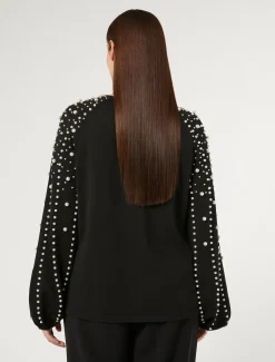 Marina Rinaldi Giacche | Maglieria*Maglia in viscosa stretch con perle NERO