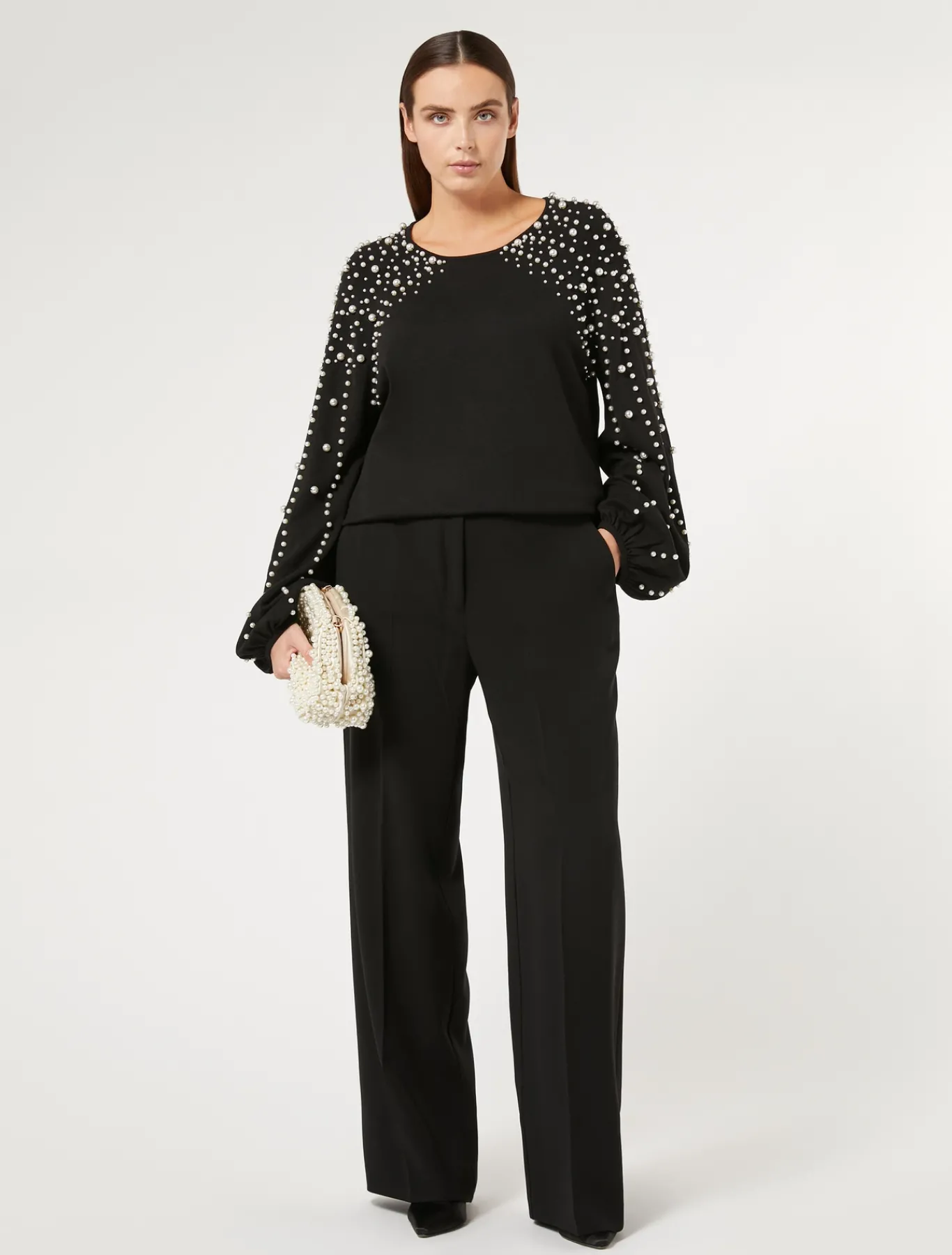 Marina Rinaldi Giacche | Maglieria*Maglia in viscosa stretch con perle NERO