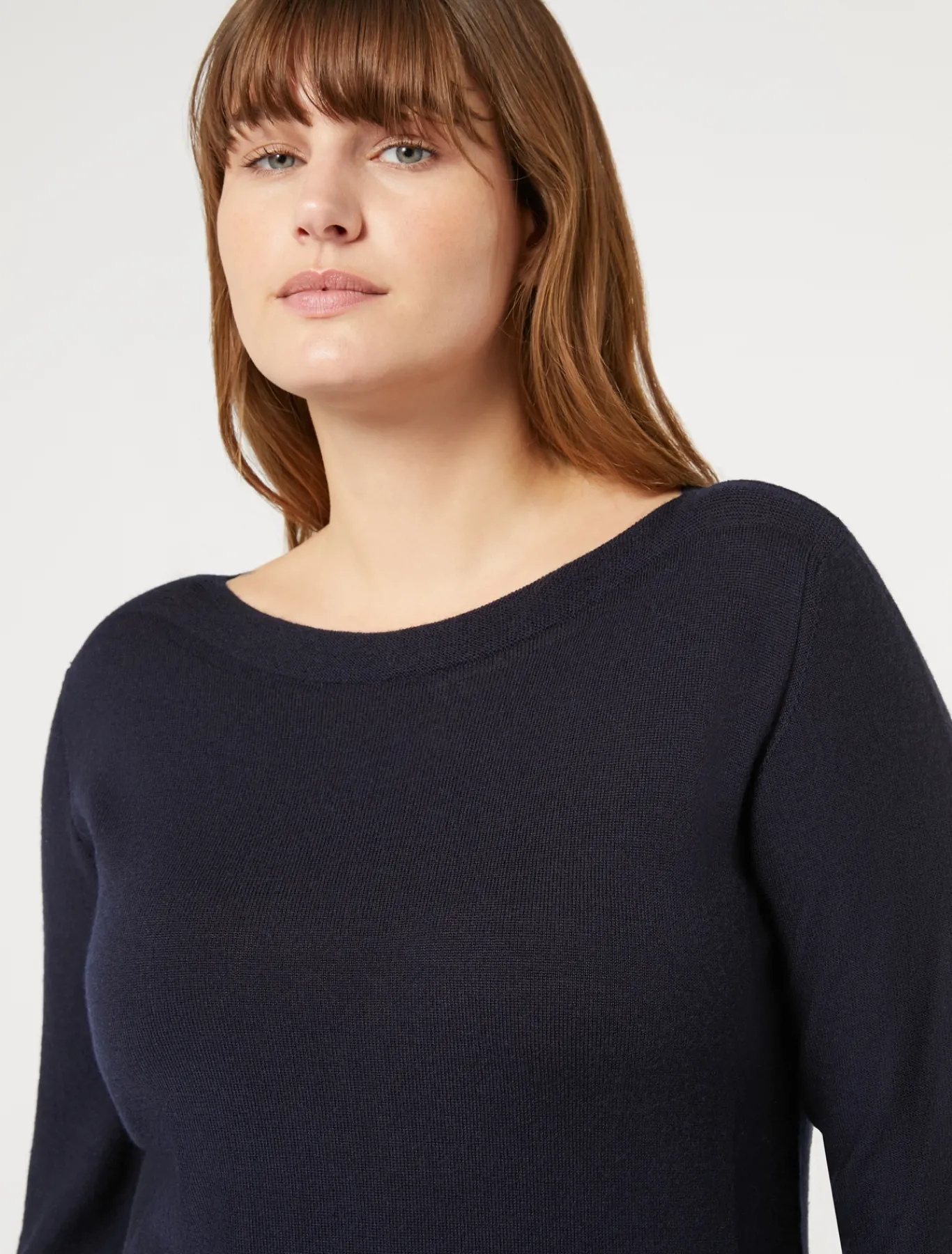 Marina Rinaldi Maglieria | Maglieria*Maglia seamless in lana BLUNOTTE