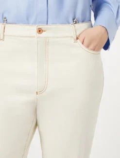 Marina Rinaldi Pantaloni & Jeans | Pantaloni & Jeans*Pantaloni in bull di cotone BIANCOAVORIO