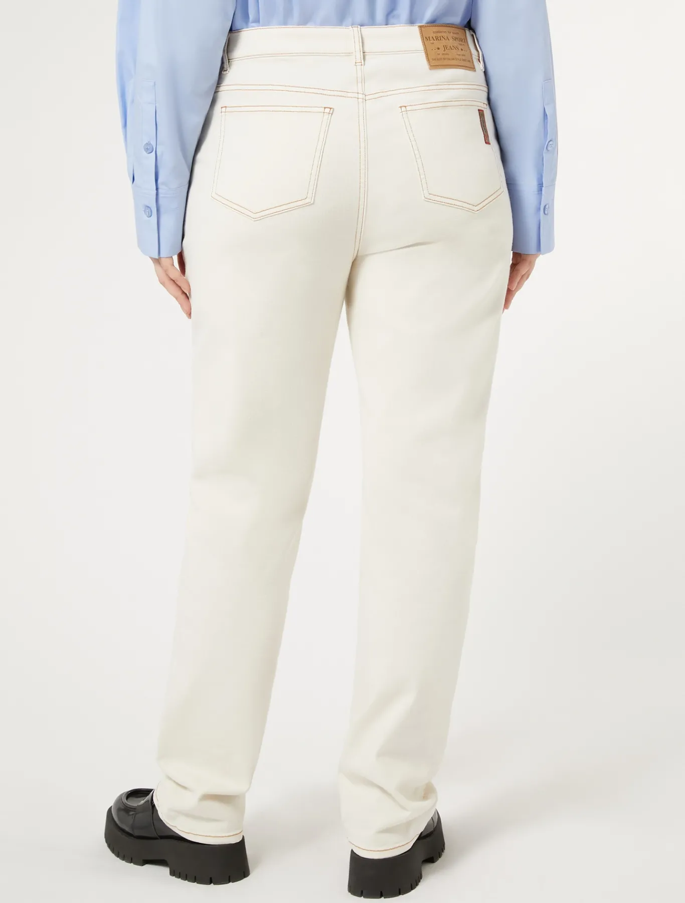 Marina Rinaldi Pantaloni & Jeans | Pantaloni & Jeans*Pantaloni in bull di cotone BIANCOAVORIO