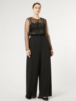 Marina Rinaldi Pantaloni E Gonne | Pantaloni & Jeans*Pantaloni in crêpe georgette NERO