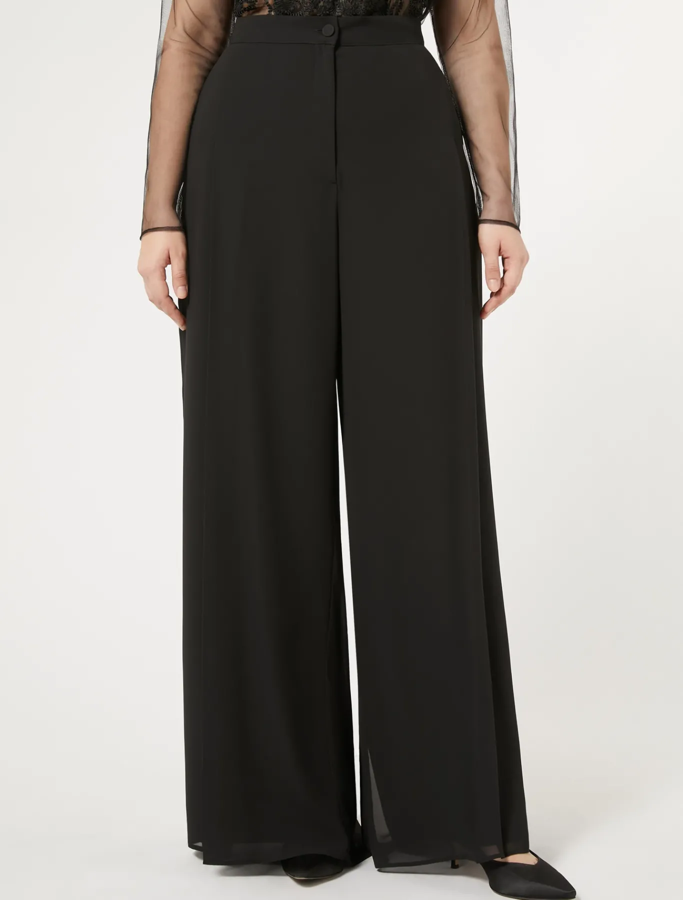 Marina Rinaldi Pantaloni E Gonne | Pantaloni & Jeans*Pantaloni in crêpe georgette NERO