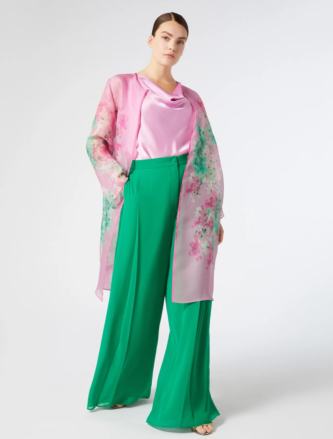 Marina Rinaldi Pantaloni E Gonne | Pantaloni & Jeans*Pantaloni in crêpe georgette VERDEBANDIERA