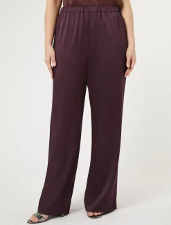 Marina Rinaldi Pantaloni E Gonne | Collezione Elegante*Pantaloni in envers satin lucido BORDEAUX
