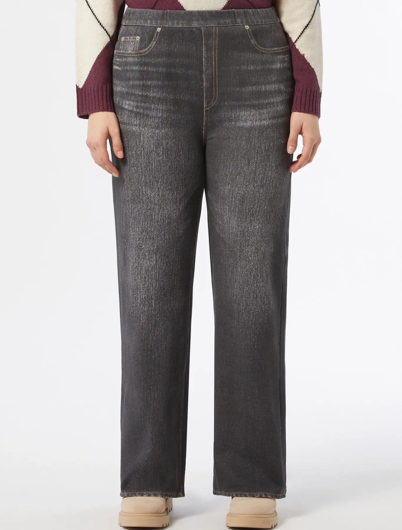 Marina Rinaldi Pantaloni & Jeans | Pantaloni & Jeans*Pantaloni in felpa stampata NERO