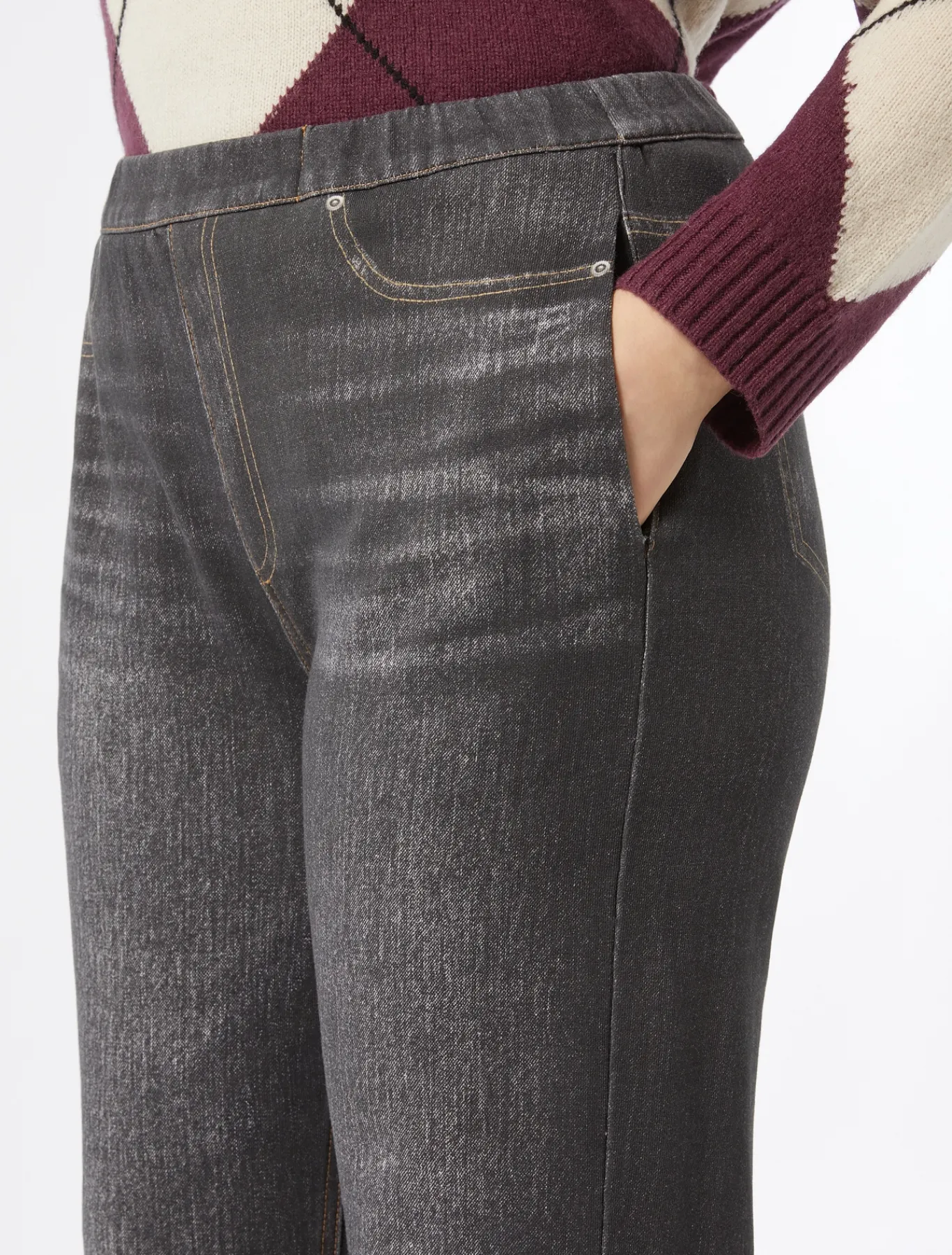 Marina Rinaldi Pantaloni & Jeans | Pantaloni & Jeans*Pantaloni in felpa stampata NERO