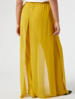 Marina Rinaldi Pantaloni & Jeans | Pantaloni E Gonne*Pantaloni in georgette ORO