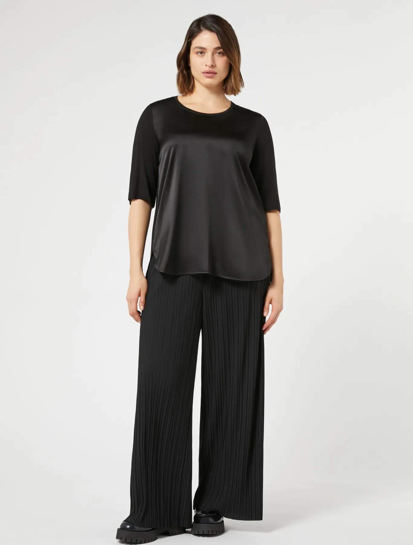 Marina Rinaldi Pantaloni & Jeans | Pantaloni & Jeans*Pantaloni in jersey plissé NERO