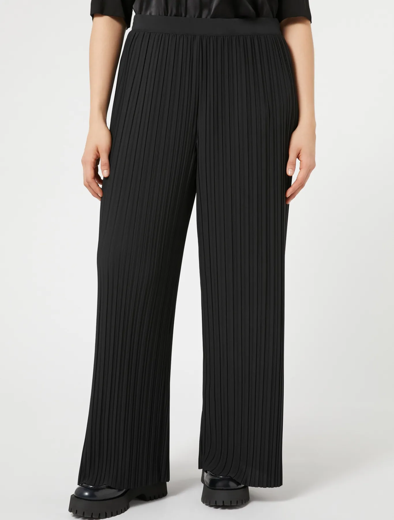 Marina Rinaldi Pantaloni & Jeans | Pantaloni & Jeans*Pantaloni in jersey plissé NERO