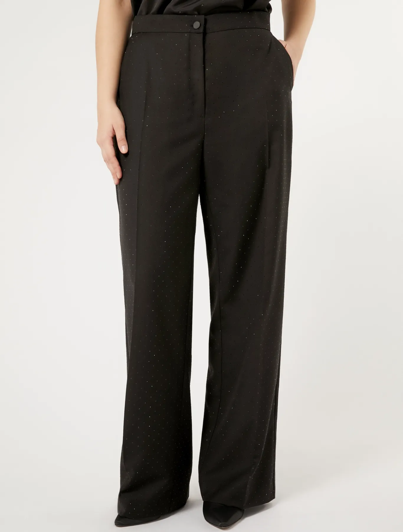 Marina Rinaldi Pantaloni E Gonne | Collezione Elegante*Pantaloni in levantina con strass NERO