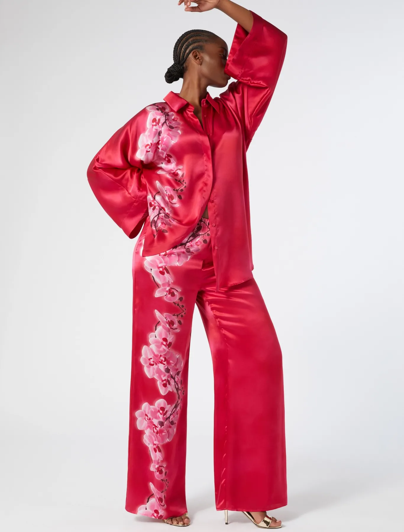 Marina Rinaldi Pantaloni E Gonne | Pantaloni & Jeans*Pantaloni in raso di seta FUXIA