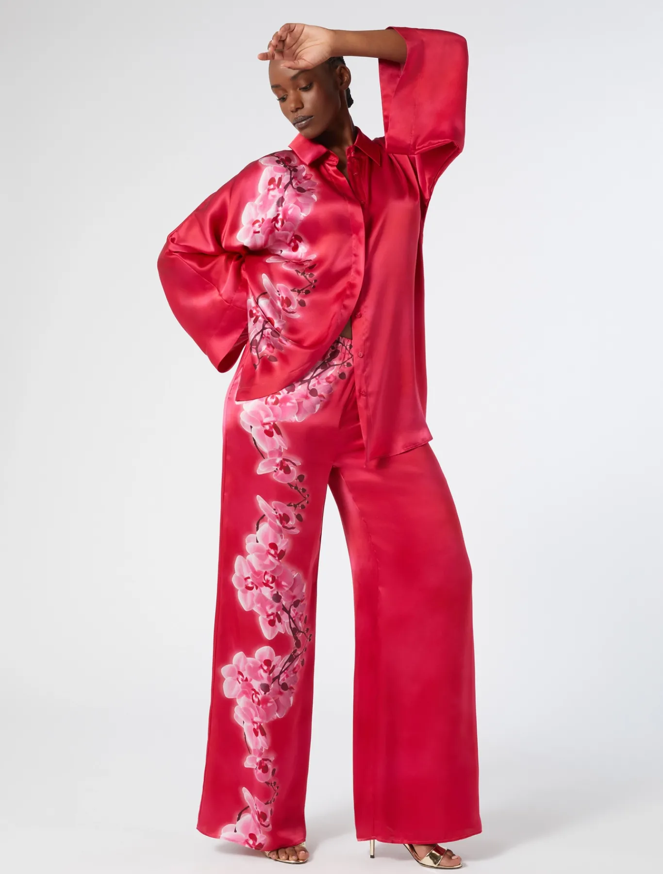 Marina Rinaldi Pantaloni E Gonne | Pantaloni & Jeans*Pantaloni in raso di seta FUXIA
