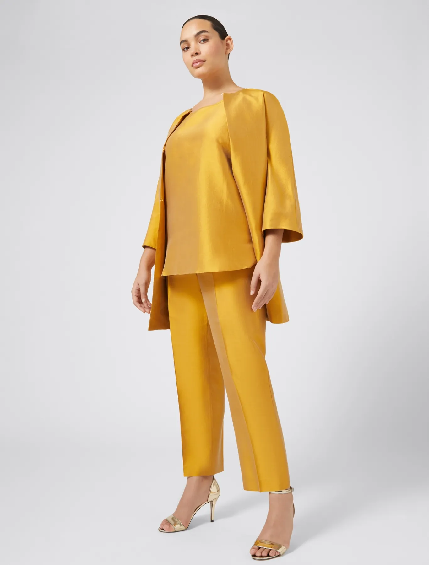 Marina Rinaldi Pantaloni E Gonne | Pantaloni & Jeans*Pantaloni in shantung di pura seta ORO