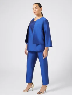 Marina Rinaldi Pantaloni E Gonne | Pantaloni & Jeans*Pantaloni in shantung di pura seta VIOLA