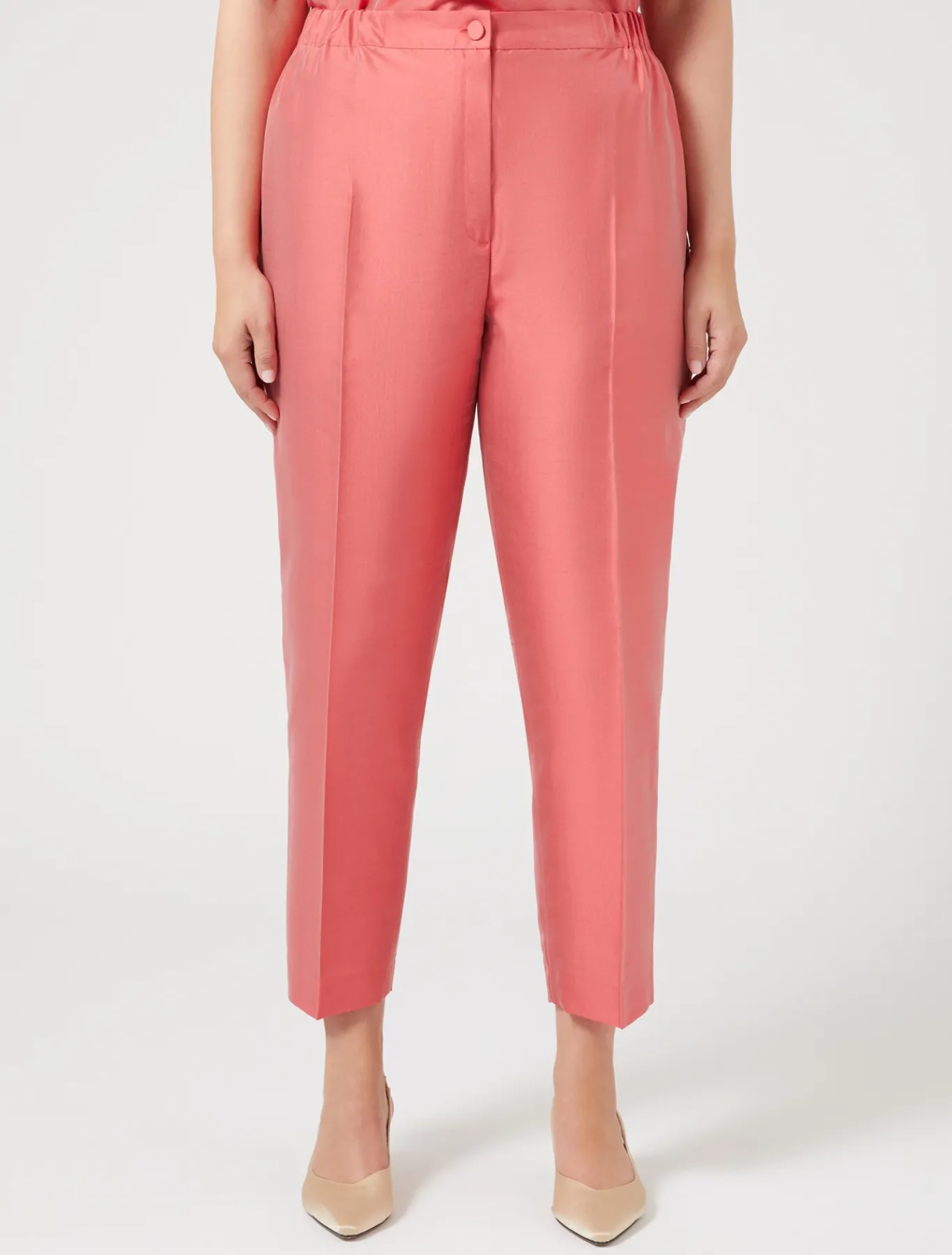 Marina Rinaldi Pantaloni E Gonne | Pantaloni & Jeans*Pantaloni in shantung di pura seta ROSSO