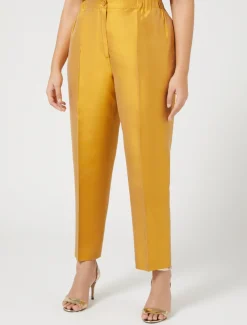 Marina Rinaldi Pantaloni E Gonne | Pantaloni & Jeans*Pantaloni in shantung di pura seta ORO