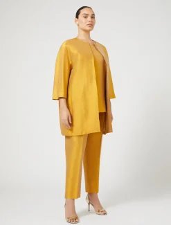 Marina Rinaldi Pantaloni E Gonne | Pantaloni & Jeans*Pantaloni in shantung di pura seta ORO