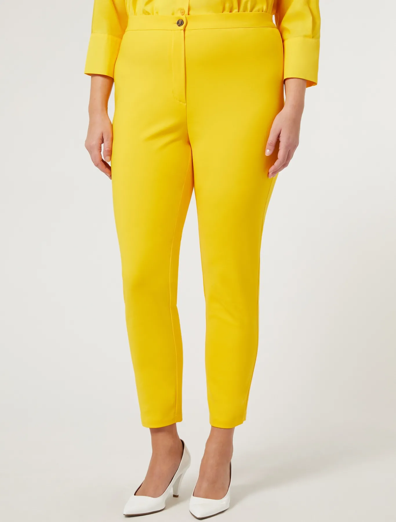 Marina Rinaldi Pantaloni & Jeans | Pantaloni & Jeans*Pantaloni in tela di misto cotone GIALLOSOLE