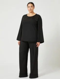 Marina Rinaldi Pantaloni & Jeans | Pantaloni & Jeans*Pantaloni in tessuto tinto filo e viscosa NERO