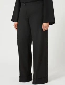 Marina Rinaldi Pantaloni & Jeans | Pantaloni & Jeans*Pantaloni in tessuto tinto filo e viscosa NERO