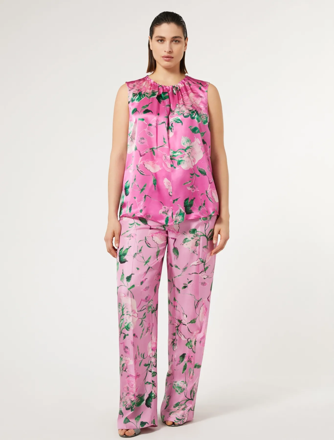 Marina Rinaldi Pantaloni E Gonne | Pantaloni & Jeans*Pantaloni in twill di seta ROSA