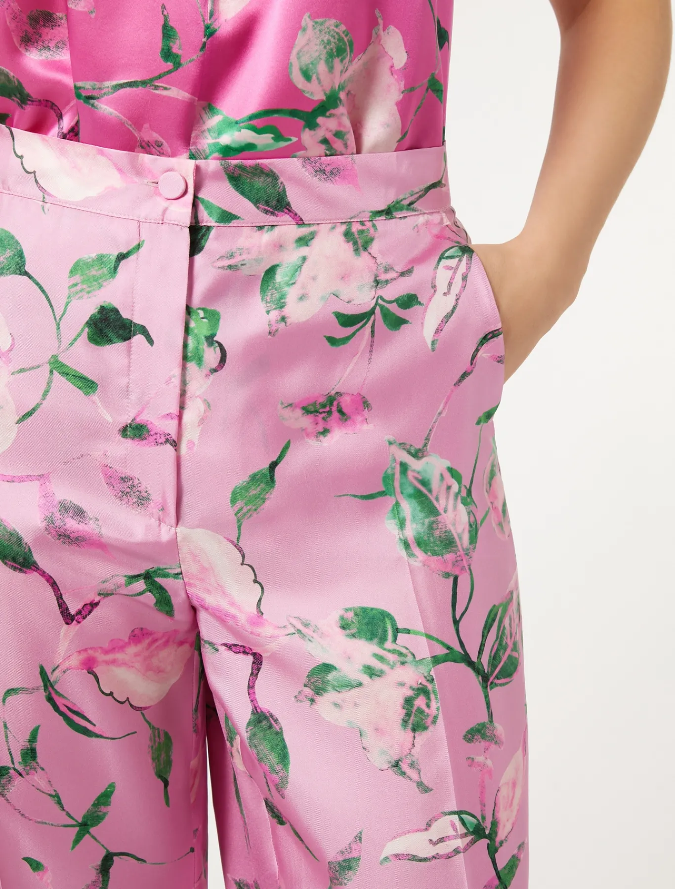 Marina Rinaldi Pantaloni E Gonne | Pantaloni & Jeans*Pantaloni in twill di seta ROSA