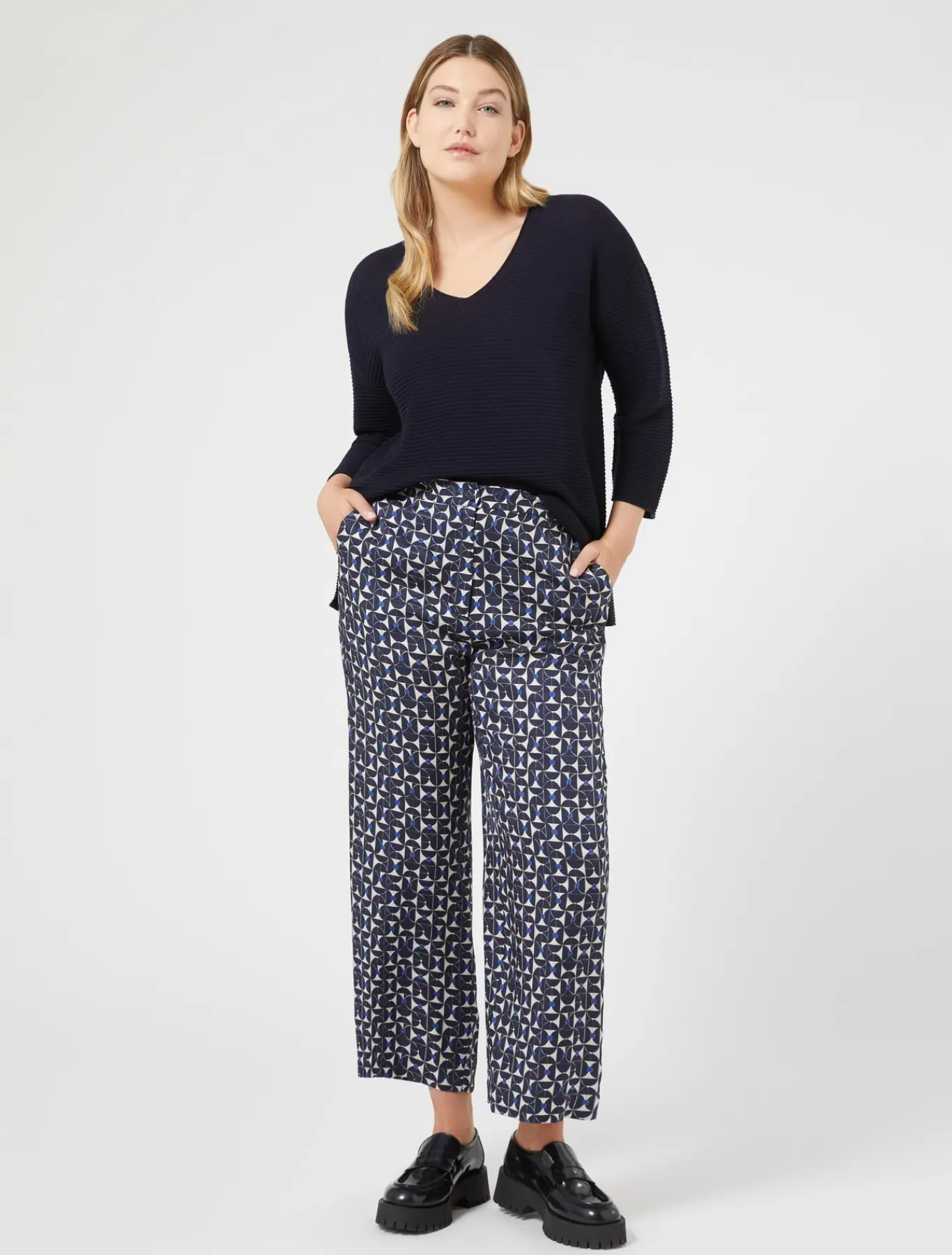 Marina Rinaldi Pantaloni & Jeans | Pantaloni & Jeans*Pantaloni in twill stampato BLUMARINO