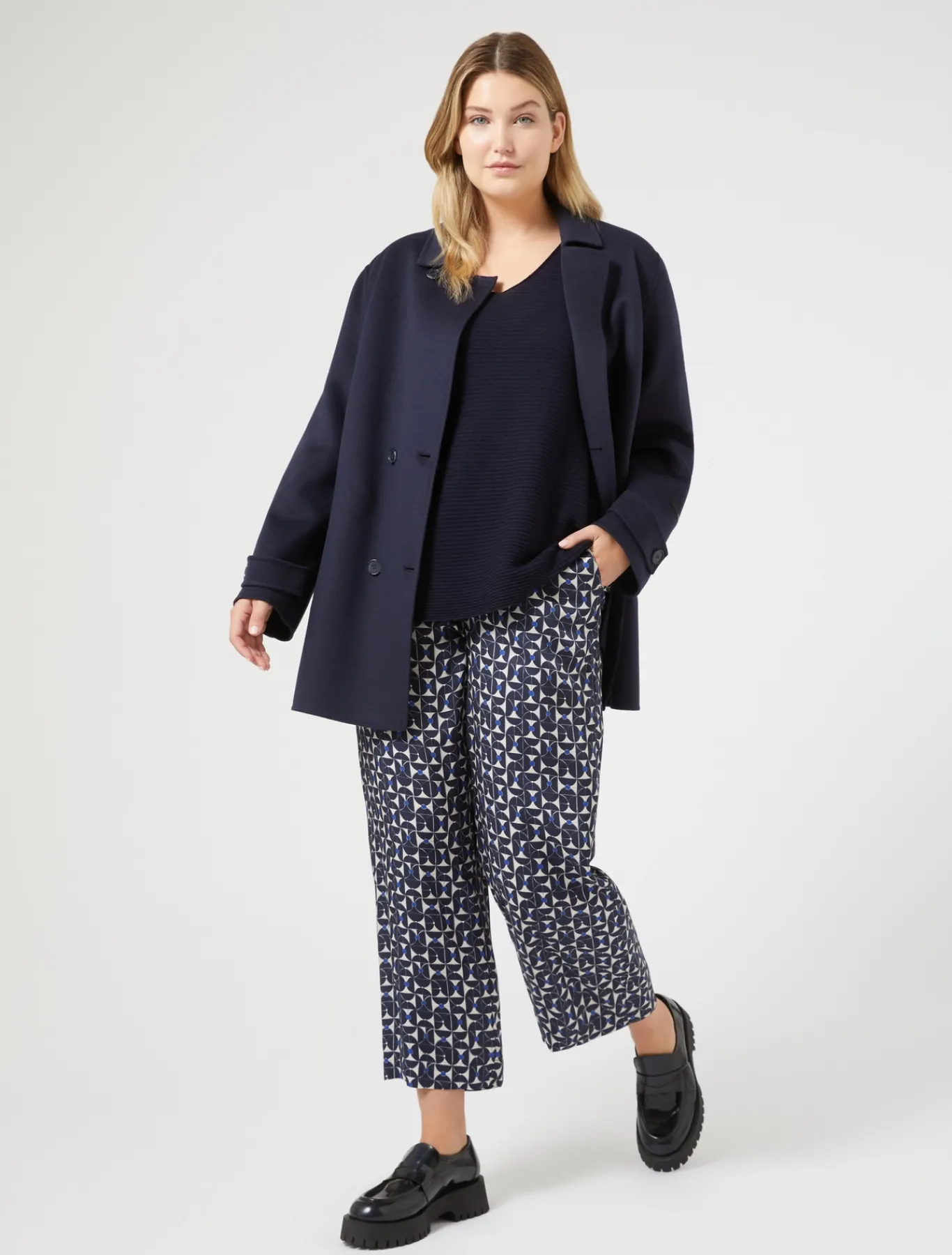 Marina Rinaldi Pantaloni & Jeans | Pantaloni & Jeans*Pantaloni in twill stampato BLUMARINO