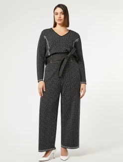 Marina Rinaldi Pantaloni & Jeans | Pantaloni & Jeans*Pantaloni in viscosa jacquard NEROBIANCO