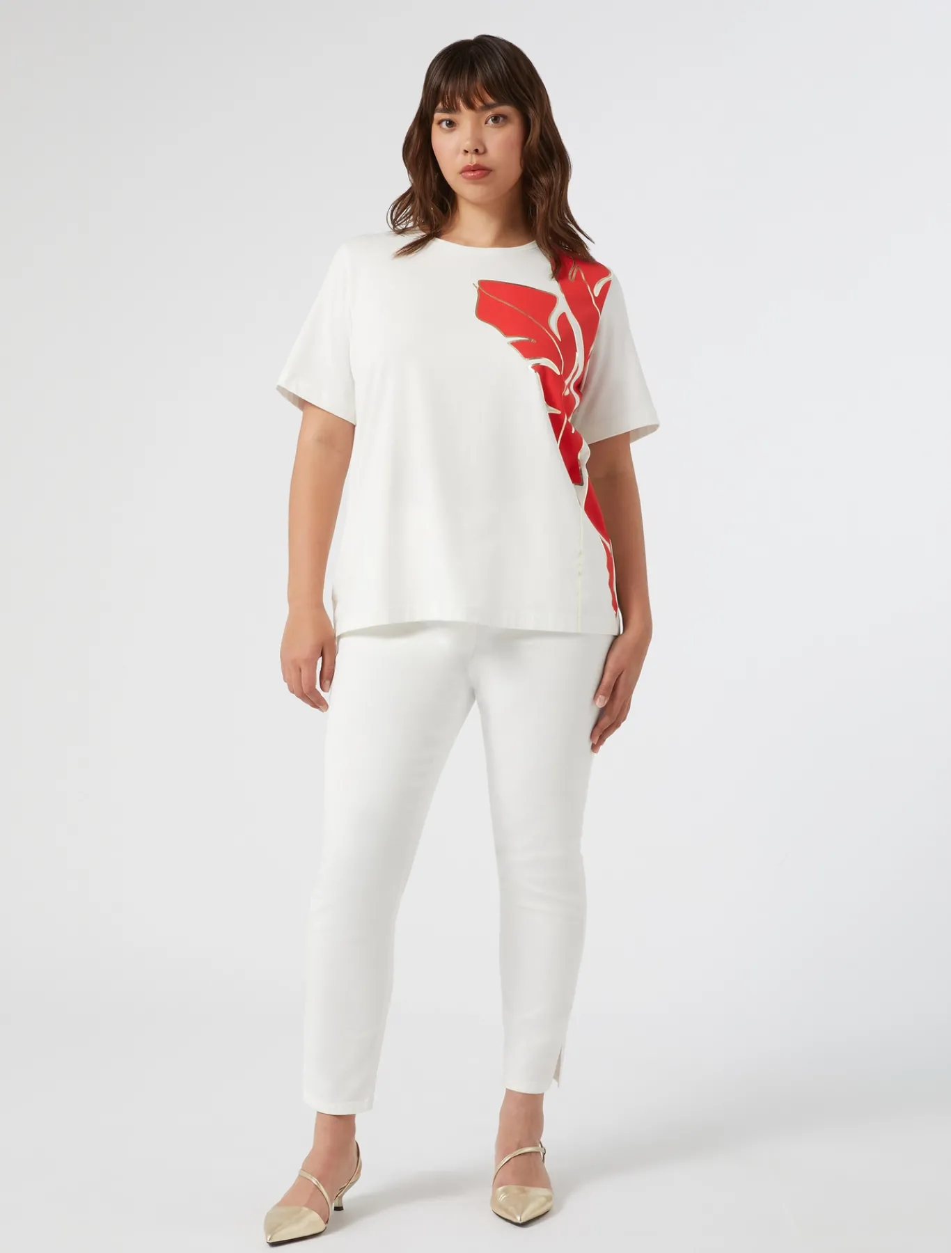 Marina Rinaldi Pantaloni & Jeans | Pantaloni & Jeans*Pantaloni Perfect fit in bull di cotone BIANCO