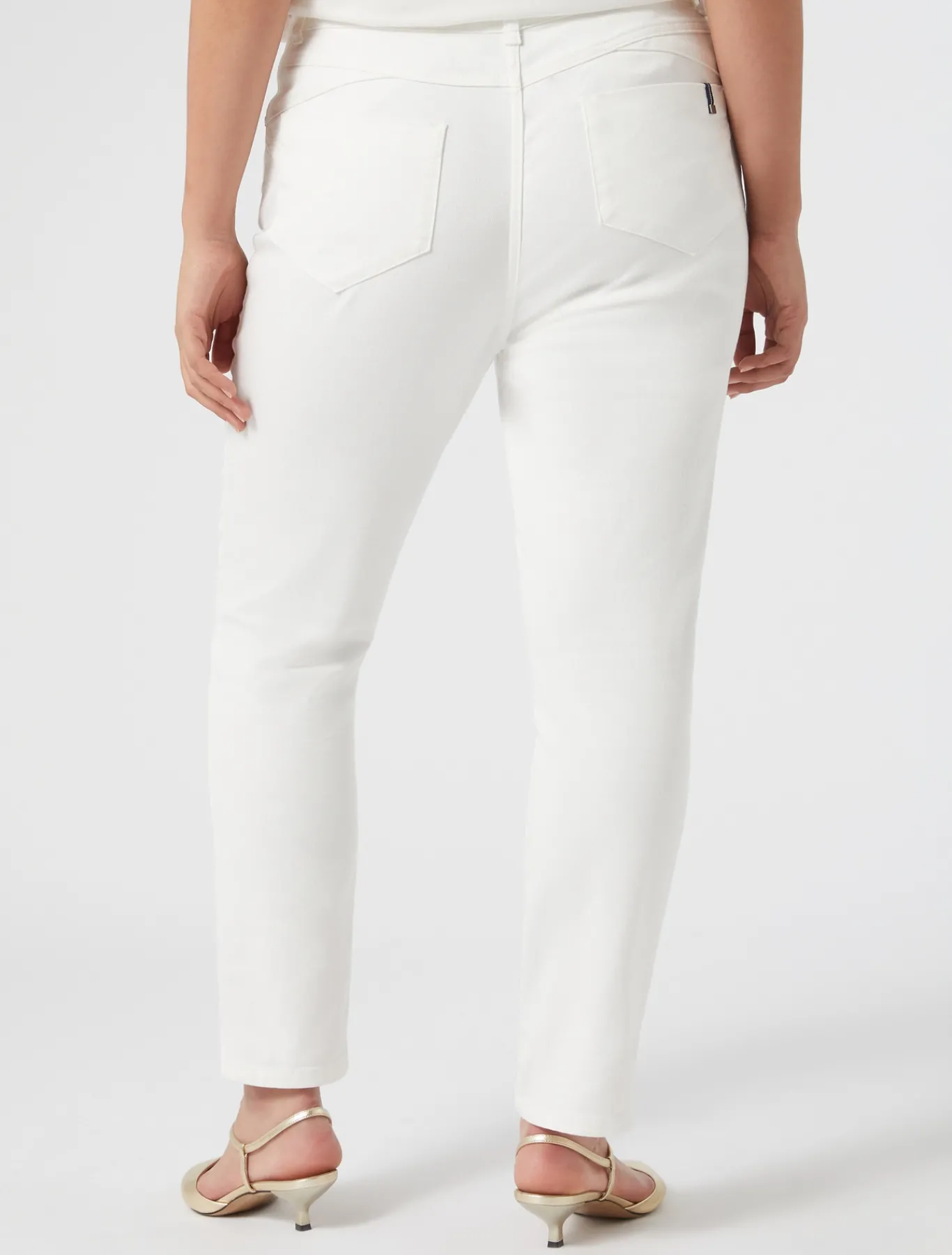 Marina Rinaldi Pantaloni & Jeans | Pantaloni & Jeans*Pantaloni Perfect fit in bull di cotone BIANCO