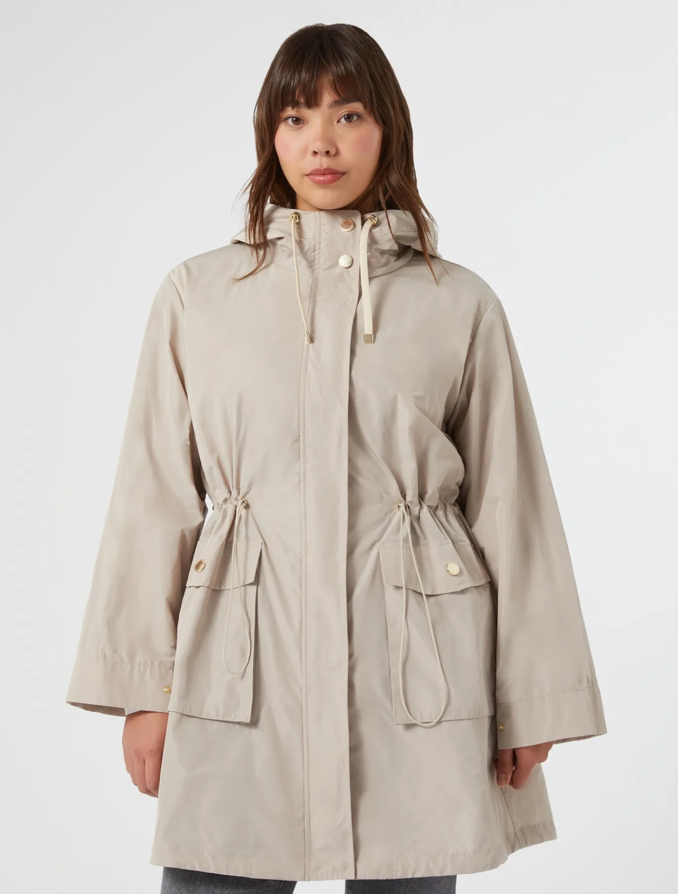 Marina Rinaldi Cappotti & Trench | Cappotti & Trench*Parka in taffetà antigoccia SABBIA