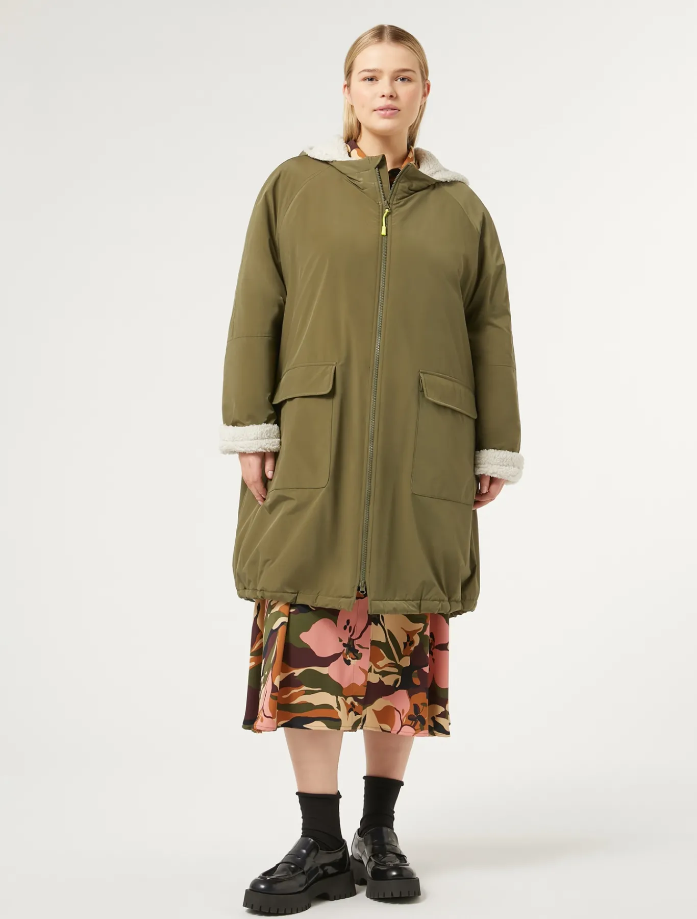 Marina Rinaldi Cappotti & Trench | Cappotti & Trench*Parka in taffettà antigoccia VERDEKAKI