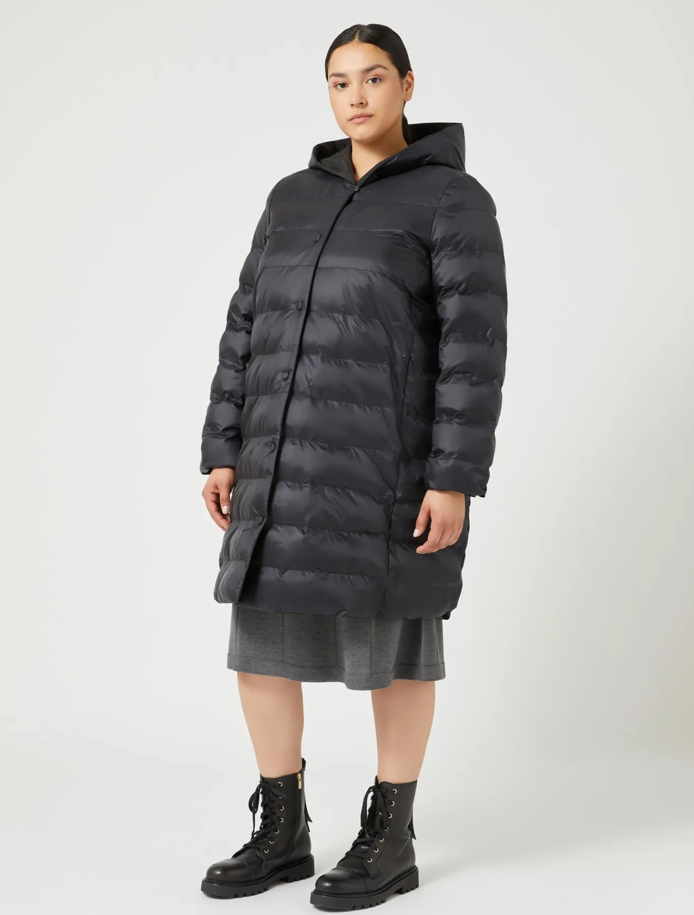Marina Rinaldi Piumini | Piumini*Piumino in taffettà e tela di nylon antigoccia NERO