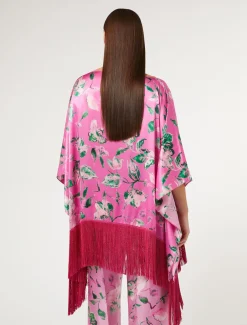 Marina Rinaldi Giacche | Camicie & Bluse*Poncho in raso di seta ROSA
