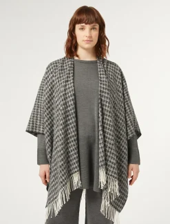 Marina Rinaldi Accessori | Accessori*Poncho in tessuto tinto filo NEROBIANCO