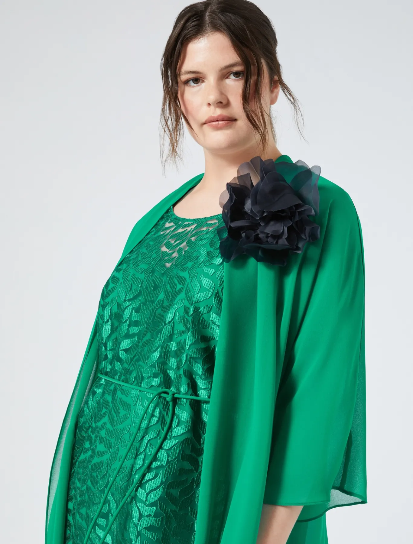 Marina Rinaldi Selezione Elegante | Collezione Elegante*Spilla in organza di seta BLU