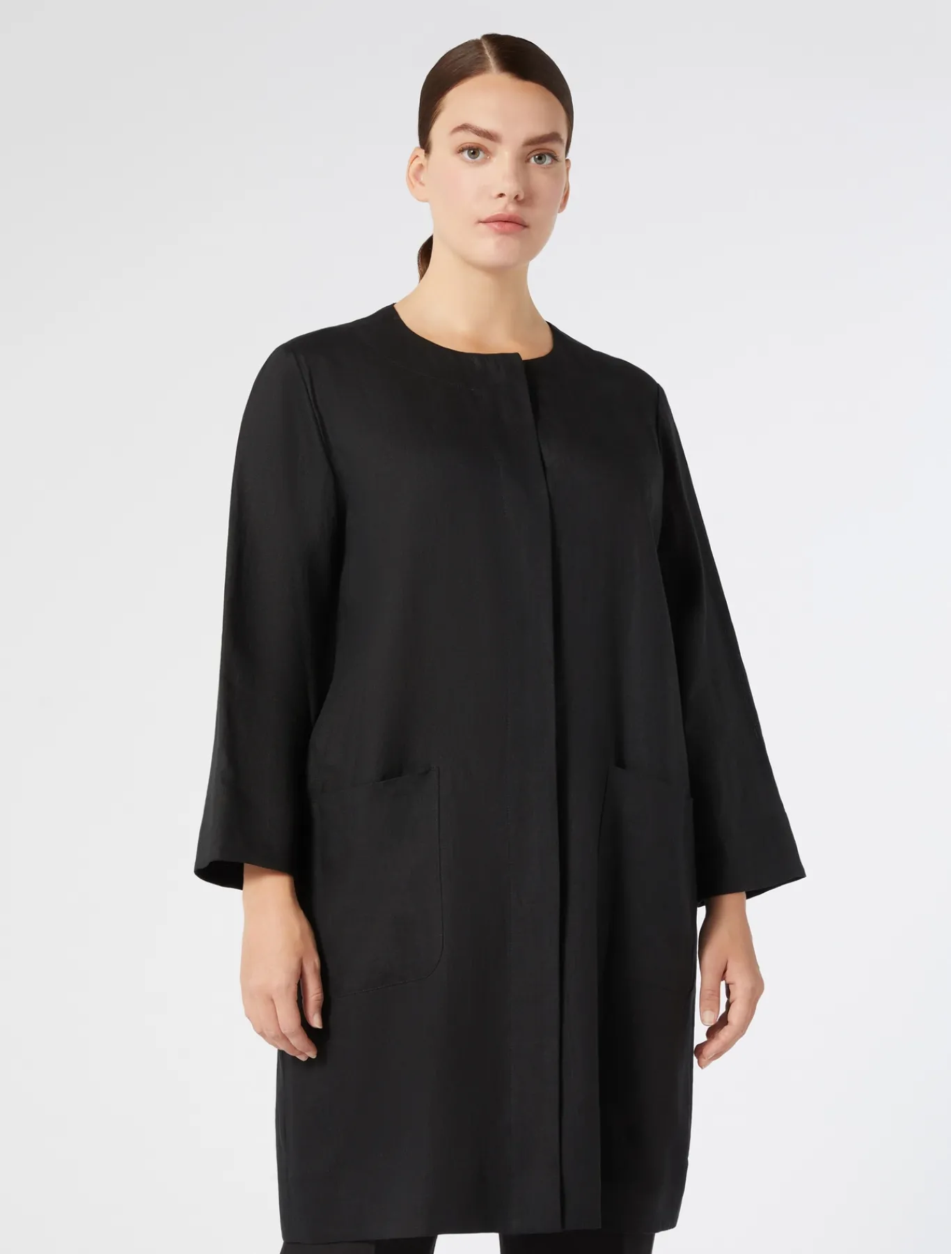 Marina Rinaldi Camicie & Bluse | Camicie & Bluse*Spolverino in lino NERO