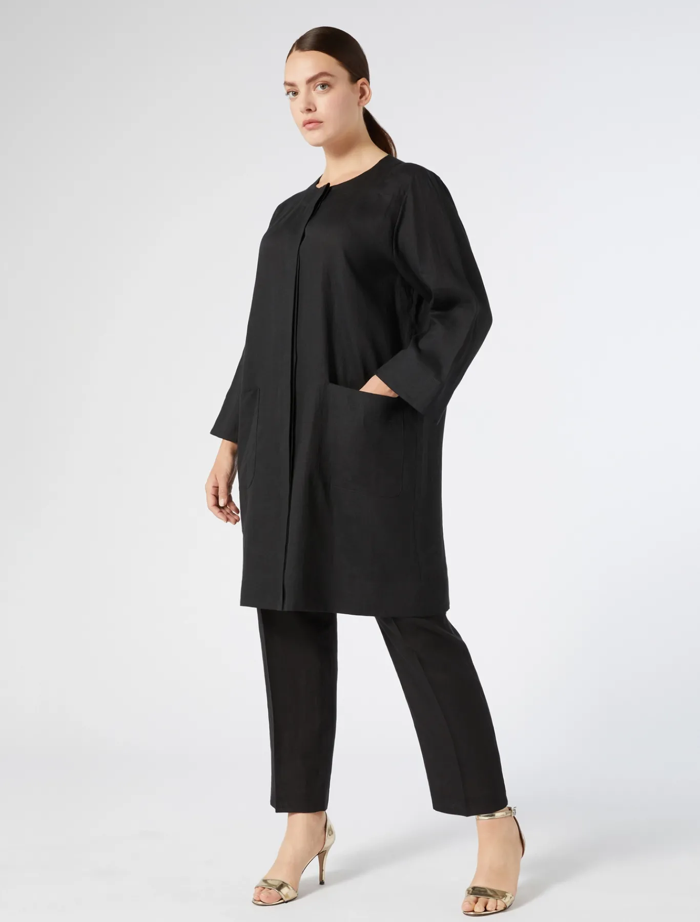 Marina Rinaldi Camicie & Bluse | Camicie & Bluse*Spolverino in lino NERO