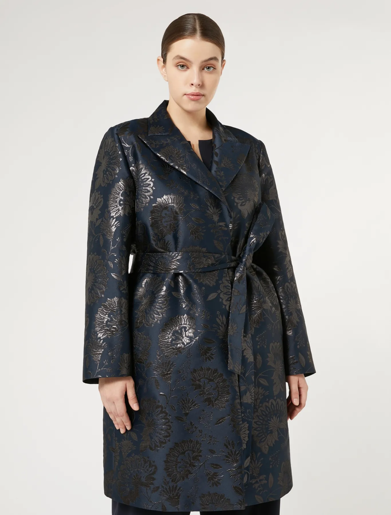 Marina Rinaldi Giacche | Cappotti & Trench*Spolverino jacquard BLUNOTTE