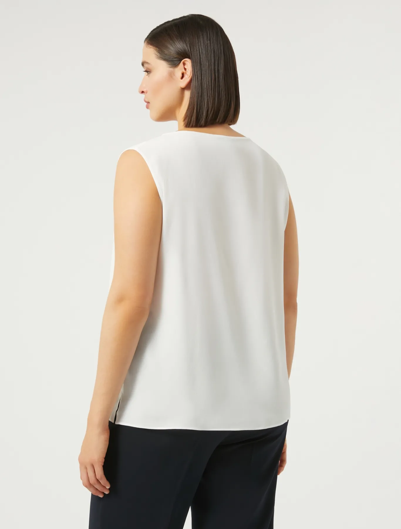 Marina Rinaldi Bluse | Camicie & Bluse*Top in crêpe de Chine di misto seta BIANCO