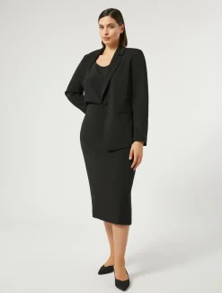 Marina Rinaldi Bluse | Camicie & Bluse*Top in crêpe de Chine di misto seta NERO