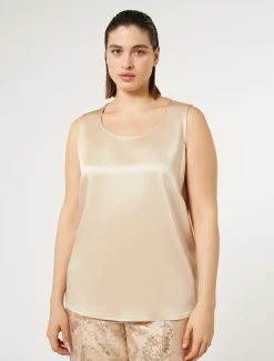 Marina Rinaldi Bluse | Camicie & Bluse*Top in crêpe envers satin MIELE