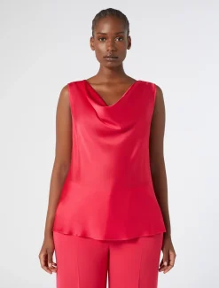 Marina Rinaldi Bluse | Camicie & Bluse*Top in crêpe envers satin FUXIA