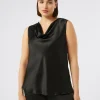 Marina Rinaldi Bluse | Camicie & Bluse*Top in crêpe envers satin NERO