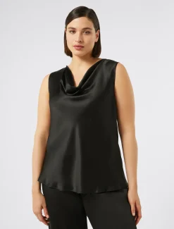 Marina Rinaldi Bluse | Camicie & Bluse*Top in crêpe envers satin NERO