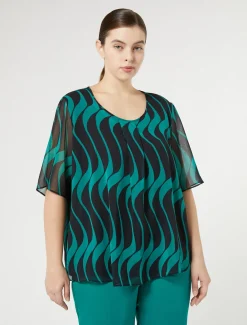 Marina Rinaldi Bluse | Selezione Elegante*Top in georgette BLUMARINO